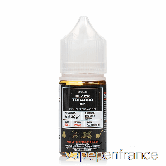 Tabac Noir - Série Sel Bsx - Stylo Vape 30 Ml 30 Mg